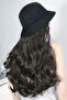 Hat Detailed Brown Wavy Wig Special Series - 2