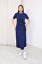 Side-Tie Navy Blue Modal Fabric Dress