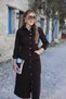 Levure Women's Long Sleeve Belted Long Length Denim Dress