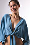 Blue Carrie Beach Tie up Top Swimwear - 4