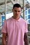 Powder Pink Sports Polo Collar Buttoned Cotton Casual Short Sleeve Regular Fit T-shirt