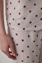 Beige Freya Floral Pattern Shirt Collar Short Sleeve Pyjamas Set Pajama Set - 2