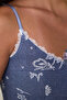 Indigo Hailee Crew Neck Floral Lace Detailed Pointel Nightgown Sleep Shirt - 2