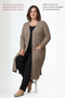 Women's Knitwear Ribbed Plus Size Winter Mom Cardigan Lycra Thick Long Non-Pilling Buttoned Mink - 5