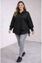 PLUS SIZE WOMEN'S COTTON SHIRT WITH SLIPPING DETAIL - 6