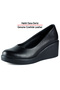 Mabel Black Genuine Calf Leather Wedge Heeled Casual Shoes - 4