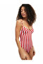 Heart Neckline Swimsuit Underwire Thin Straps - 2