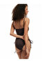 Strapless Swimsuit with Textured Detachable Strap Detail - 3