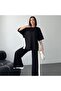 Modal Fabric Tracksuit Suit with Slit and Garnish - 4