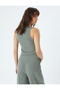 Textured U Collar Comfortable Fit - Thick Strap Tank Top - 4