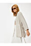 Linen Oversize Kimono with Wide Long Sleeves and Belt Detail - 2