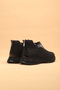Black Colored Stone Detailed Winter Women's Walking Shoes with Fur Inside - 7