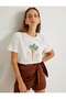 X Şahika Ercümen - Printed T-Shirt Short Sleeve Round Neck Cotton - 2