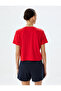 Crop T-Shirt Slogan Printed Crew Neck Short Sleeve Cotton - 4
