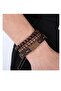 Luxury Leather Bracelet Set for Men - 3 Brown Faux Leather Bracelets with a Stylish Design - 2