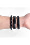 Luxury Leather Bracelet Set for Men - 3-Piece Set of Stylish Black Faux Leather Bracelets - 3