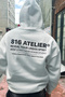 816 Atelier ®   Printed Oversize Unisex White Hoodie - 3