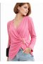 Women's Double-Breasted Collar Gold Buckle Detail Long Sleeve Blouse 3002 - 6