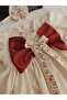 Floral Lace Patterned Dress with Bow Detail - 4