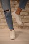 WOMEN JUMP WHITE FLAT SOLE SNEAKER SPORTS SHOES 15306 - 7