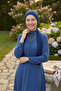 Tie-On Navy Blue Ready-To-Wear Turban Hijab Cap Suitable for Medical Use - 9