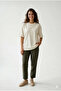 Women's Ecru 100% Organic Cotton Pack Crew Neck Oversized Basic T-Shirt