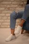 WOMEN JUMP WHITE FLAT SOLE SNEAKER SPORTS SHOES 15306 - 4