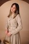 Pleated Long Skirt with Belt and Buttons, Women's Hijab Suit, Beige 1200 - Premium Series - 5