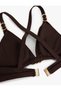Back Cross Strap Triangle Bikini with Accessory Detail - 4