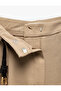 Viscose Linen Blended Straight Wide Leg Fabric Trousers with Pockets - 6