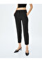 Slim Fit High Waist Pocket Cigarette Fabric Trousers - 3