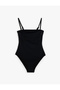 Strapless Swimsuit with Detachable Thin Strap Detail - 4