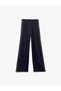 Viscose Striped Straight Loose Wide Leg Trousers - 3