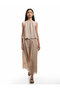 Lined Cotton Scalloped Embroidered Flared Long Skirt