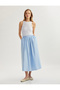 Standard Waist Cotton Pocket Poplin Long Flared Skirt - 2
