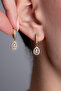 Gold Drop Model Dangle Earrings with Zircon Stones - 2