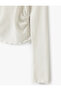 Drawstring Slim Fit Camisole Off-The-Shoulder Long Sleeve T-Shirt - 5