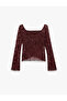 Asymmetrical Boat Neck Off-The-Shoulder Lace Long Sleeve T-Shirt - 4