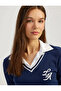 Long Sleeve Shirt Neck Slim Fit College Embroidery T-Shirt - 2