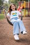 High Quality Girls' High Waist 100% Cotton Palazzo Jean Trousers-C700-Ice-Blue - 3