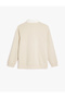 Long Sleeve Cotton Blended Color Contrast Basic Polo Neck Sweatshirt - 4