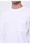 Comfort Fit Round Neck Plain Men's White Long Sleeve T-Shirt - 4