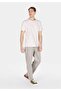 Regular Fit Knitted Round Neck Striped Men's Beige Short Sleeve T-Shirt - 3