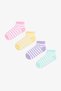 Girl's Colorful Lines 4-Piece Multicolored Booties Socks