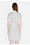 Regular Fit Striped Pocketless Women's White Short Sleeve Dress - 2