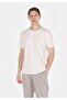 Regular Fit Knitted Round Neck Striped Men's Beige Short Sleeve T-Shirt