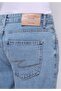 Regular Fit Mid Waist Straight Leg Men's Light Indigo Denim Jean Trousers with Pockets - 6