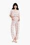 Women's Powder Heart 3-Piece Pajama Set