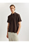 Short Sleeve Cotton Blended Regular Fit Textured Polo Neck T-Shirt - 2
