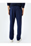 Cotton Ribbed Waist Lace-Up Sweatpants with Pockets - 4